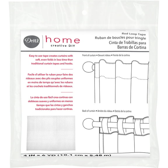 Dritz 4" Rod Loop Tape, White, 6 yd