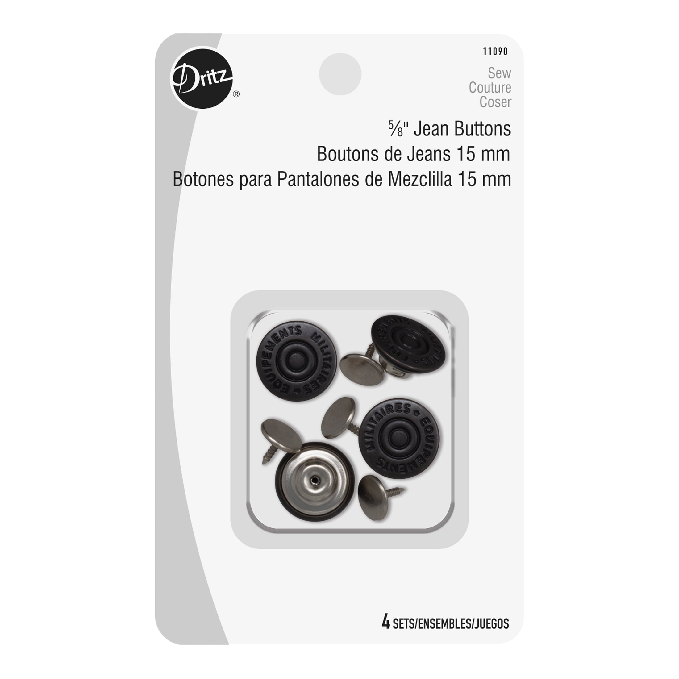Dritz 5/8 inch Jean Buttons, 11090