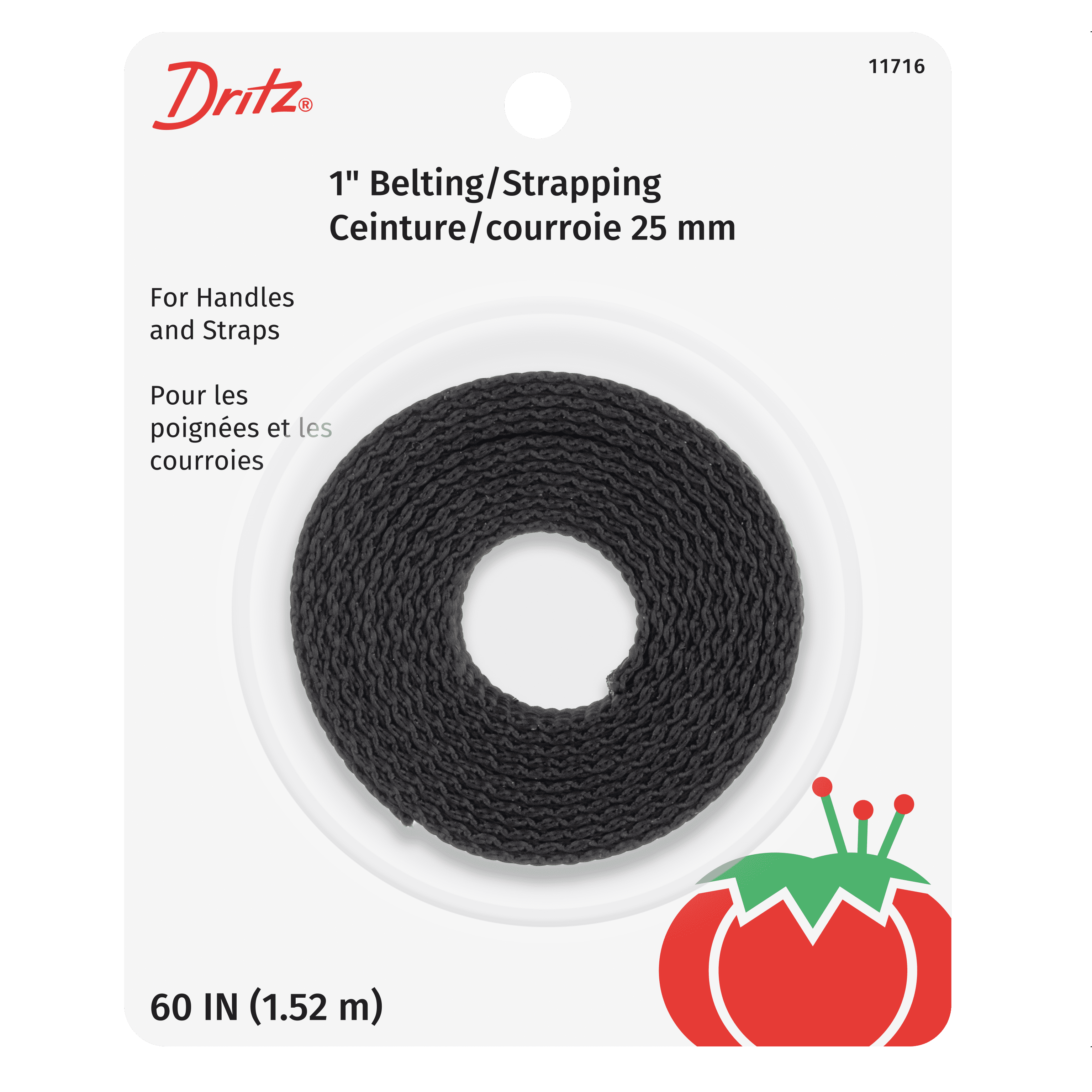 Dritz Polypro Black Strap Belting, 60"