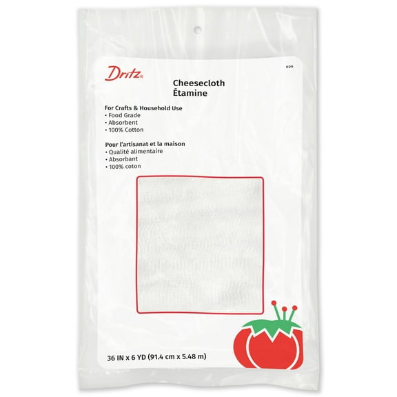 Dritz Cotton Cheesecloth, Food Grade, 36in x 6 Yards, for Crafts, Cheesemaking, and Dcor