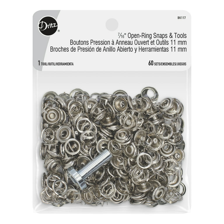 100 Metal Open Ring Prong No Sew Snap Fastener Set Size 16 7/16 Inch CPSIA  Compliant SEE COUPON 