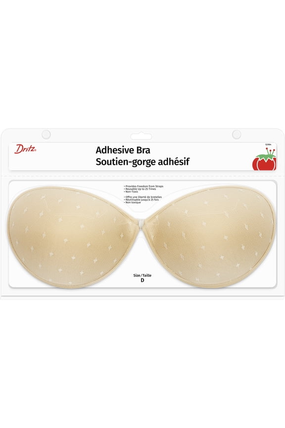 Adhesive Bra, Beige, D Cup