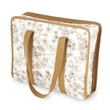 Dritz All-Purpose Project Organizer Bag, Soft Beige Floral