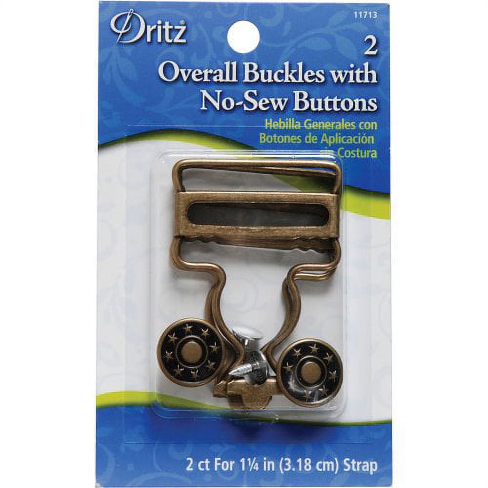 Dritz Antique Brass Overall Buckles, 2 Count