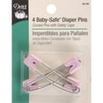 thumbnail image 1 of Dritz Baby Safe Curved Stainless Steel Diaper Pins, Pink, 4 Pack, 1 of 3