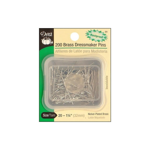 Dritz Brass Dressmaker Pins 200/Pkg-Size 20