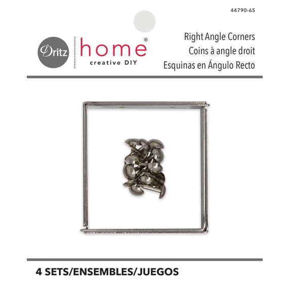 Dritz Campaign Textured Right Angle, Small, 3 Pack, Nickel