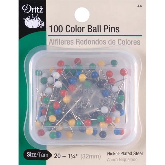 Dritz Color Ball Pins 1-1/4" 100/Pkg-Size 20