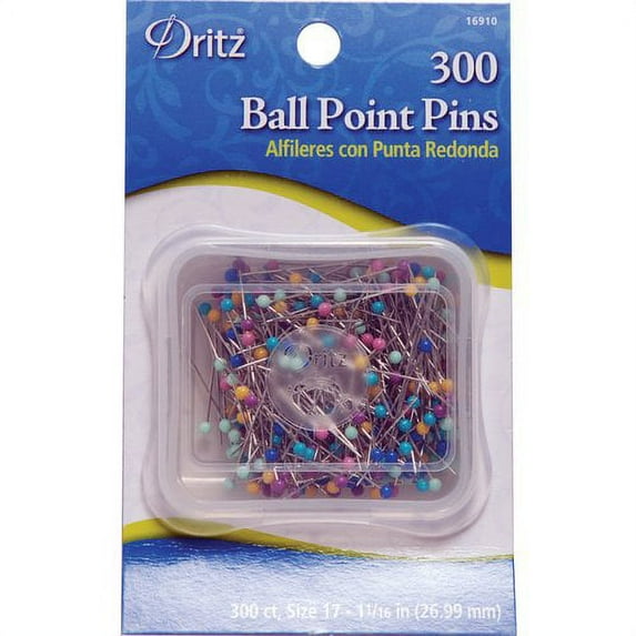 Dritz Color Head Ball Point Pins, 300 Count