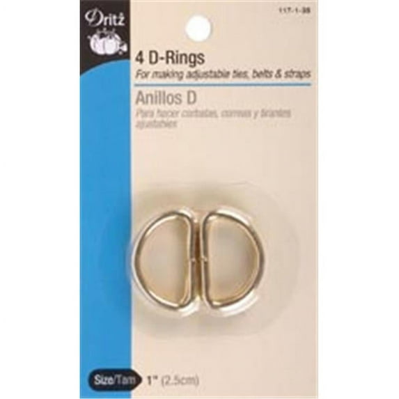 Dritz D Rings 1" Gilt 4pc