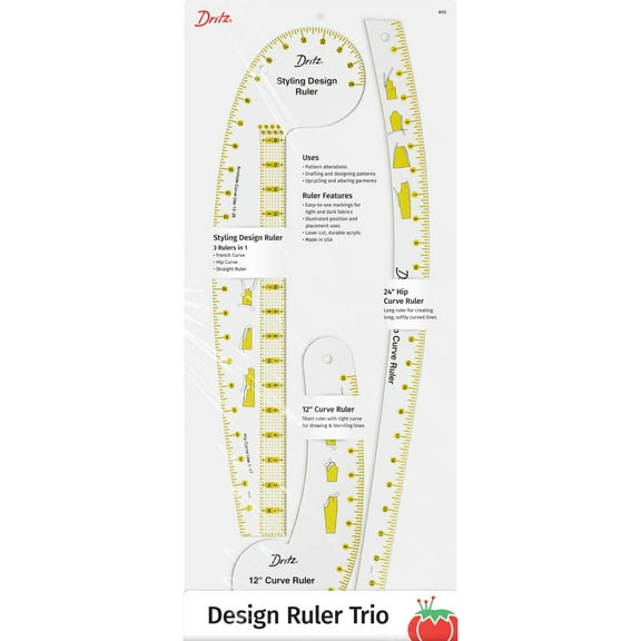Dritz Design Ruler Trio Marking & Tracing Tool Set for Sewing