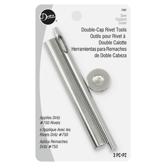 Dritz Double-Cap Rivet Tools: Hole Punch, Anvil & Setter