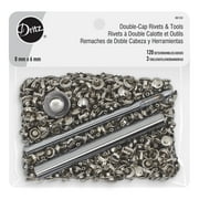 Dritz Double-Cap Rivets & Tools, 8 mm, Silver, 120 Sets