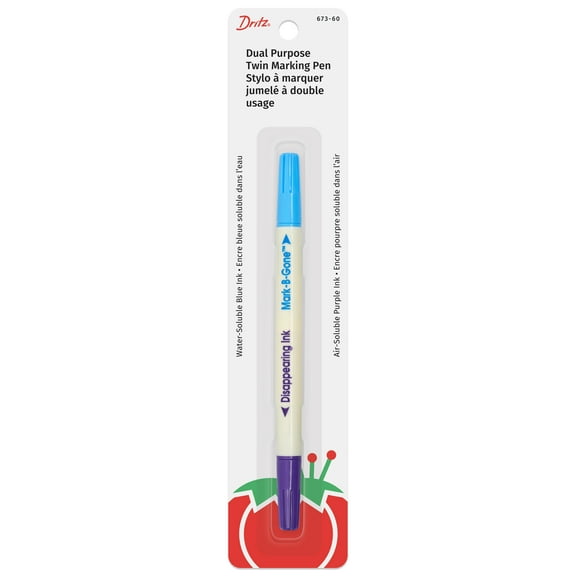 Dritz Marking Pen 2-Sided Blue and Purple for quilting and crafting
