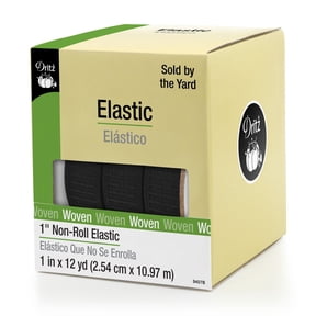 Dritz 1" Non-Roll Elastic, Black, 12 yd