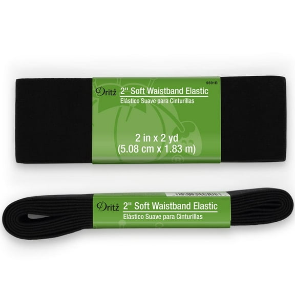 Dritz Elastic Soft Waistband 2" Black