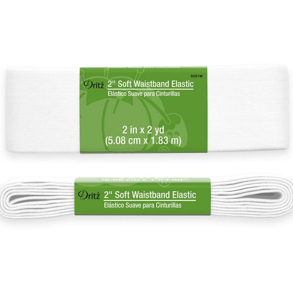 Dritz Elastic Soft Waistband 2" White