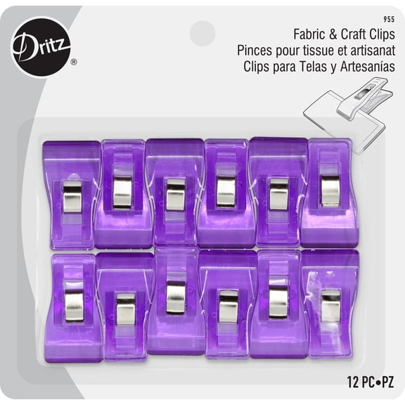 Dritz Fabric & Craft Clips, Multi-Use Clips, Clear Purple