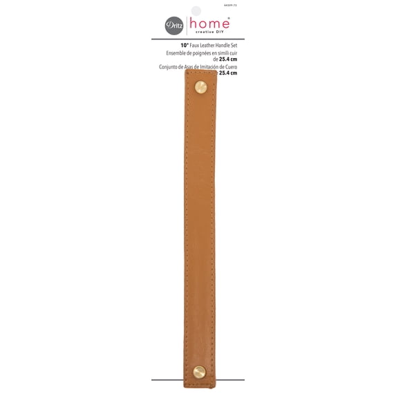 Dritz Faux Leather Handle Set, 2 Count, Ocher Brown