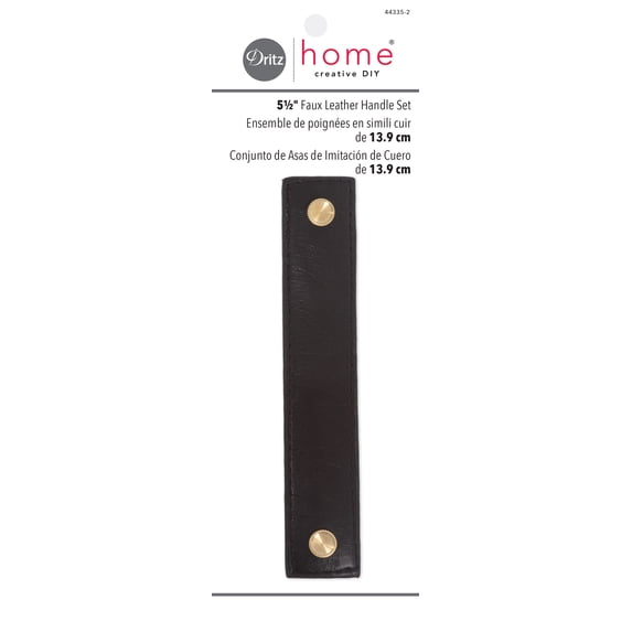 Dritz Faux Leather Handle Set, 5.5-Inch, 3 Count, Brown