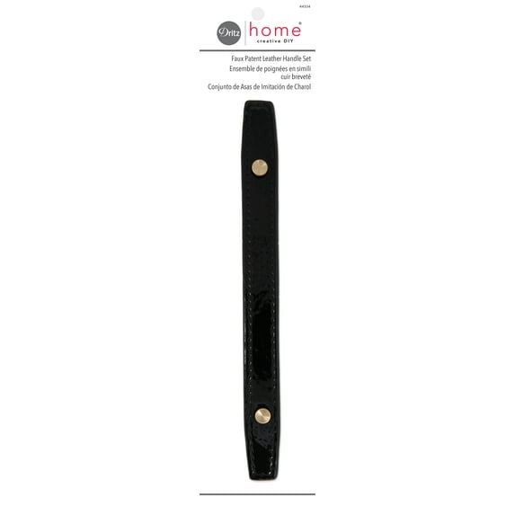 Dritz Faux Patent Leather Handle Set, Black