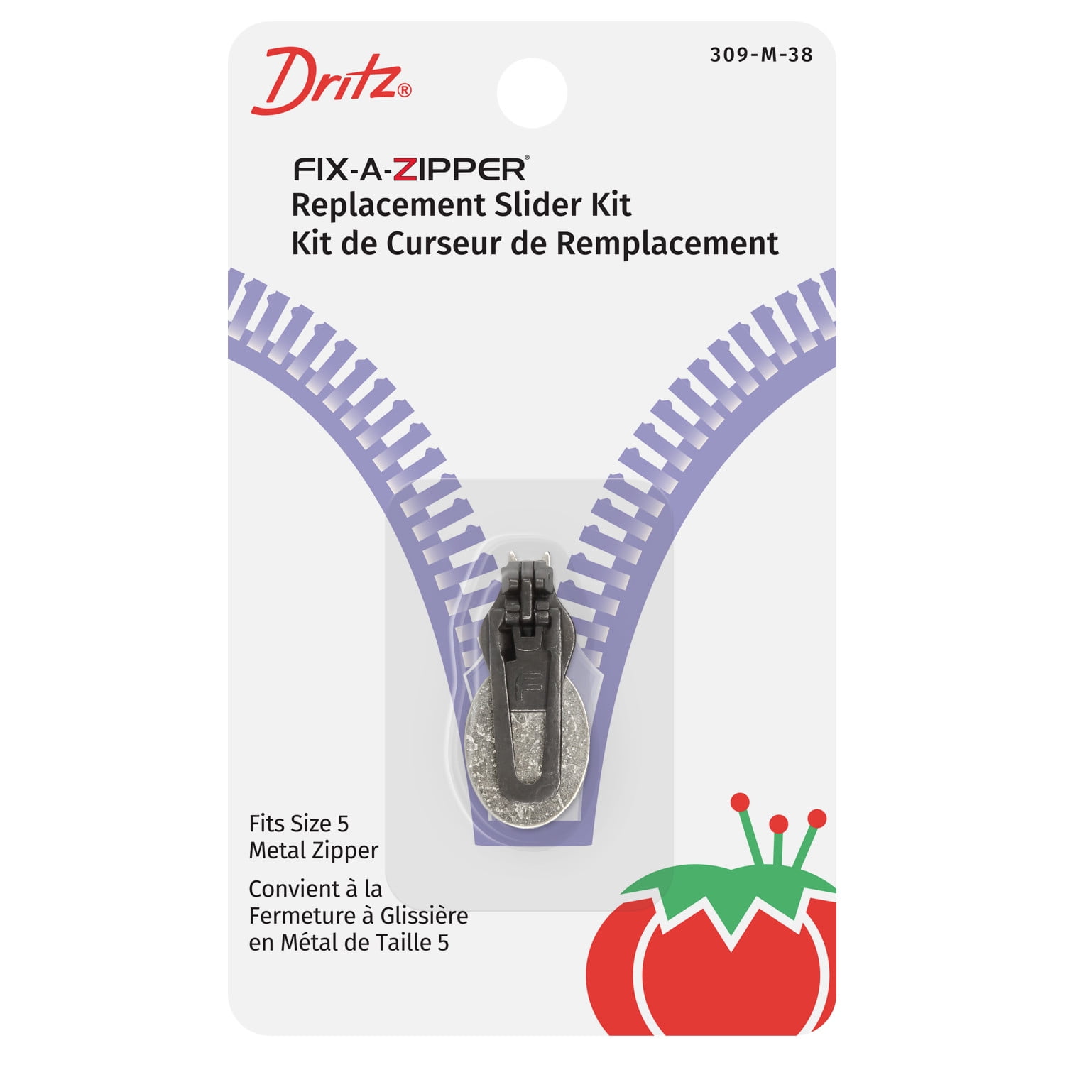 Dritz Fix-A-Zipper Replacement Slider Kit for Size 5 Coil Zipper