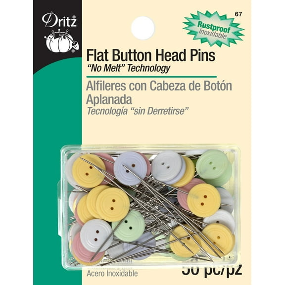Dritz Flat Button Head Pins 50/Pkg