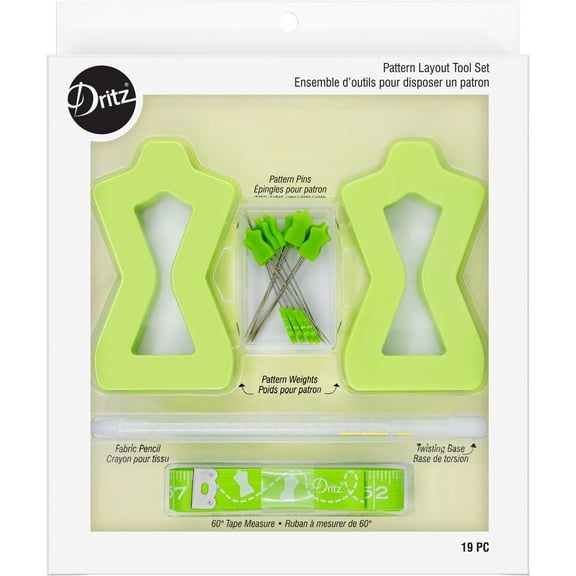 Dritz Green Pattern Layout Tool Set, 19 PC