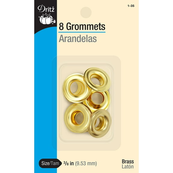 Dritz Grommets - Brass, Pkg of 8