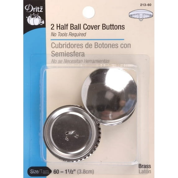 Dritz Half-Ball Cover Buttons-Size 60 1-1/2" 2/Pkg