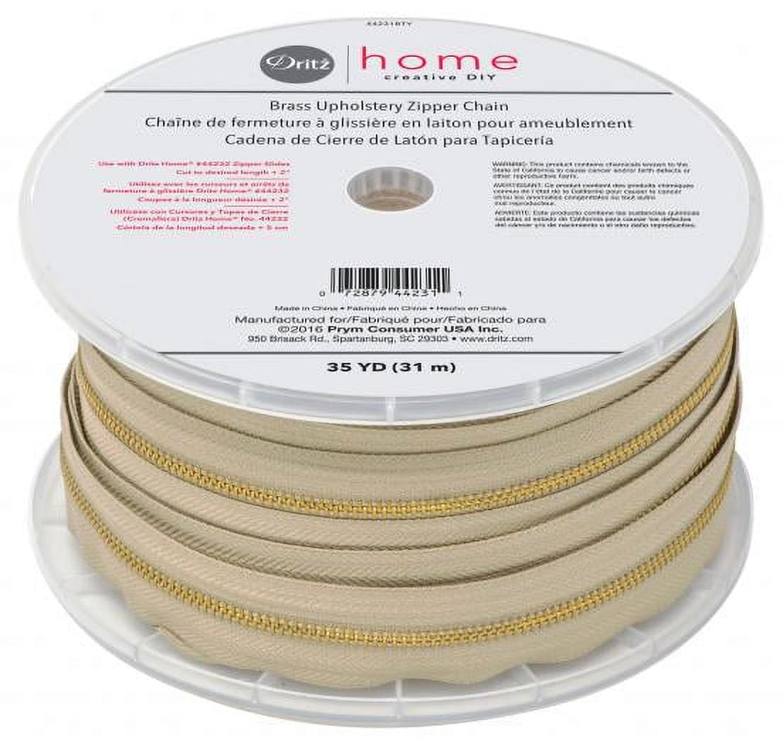 Dritz Home Brass Zipper Chains (Cut-To-Size) 35Yd-Beige