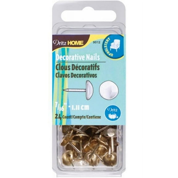 Dritz Home Decorative Nails 7/16" 24/Pkg-Gilt Hammered Head
