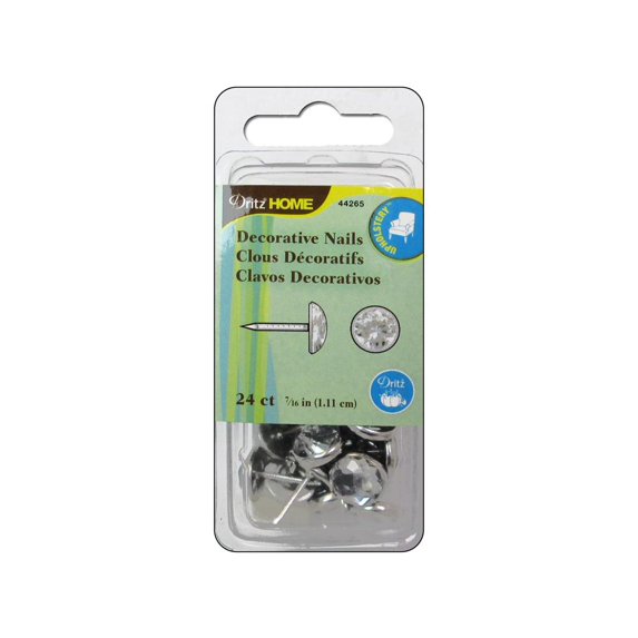Dritz Home Decorative Nails 7/16" Crystal Clr24pc