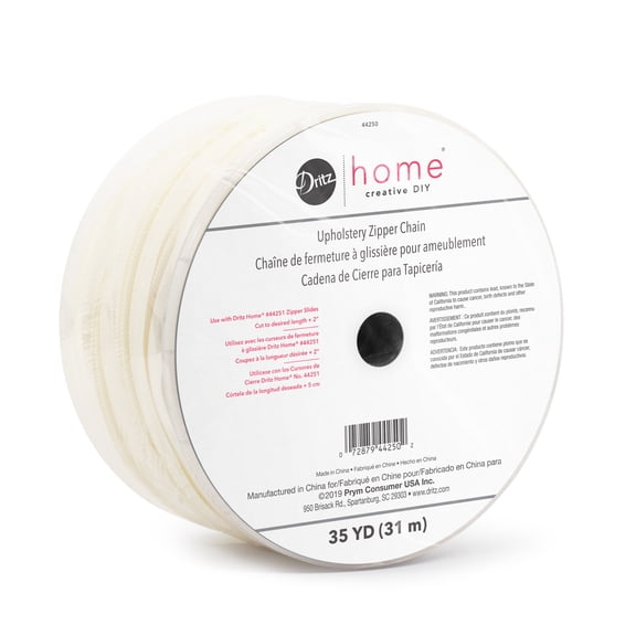 Dritz Home Nylon Upholstery Zipper Chain, 35-Yards, Cream
