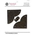 thumbnail image 1 of Dritz Home Textured Quatrefoil Corners, Large, 3 Pack, Antique Brass, 1 of 7