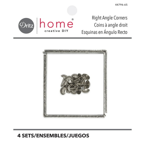 Dritz Home Textured Right Angle Corners, Small, 3 Packs, Nickel