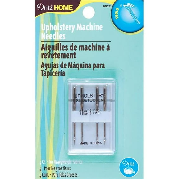 Dritz Home Upholstery Machine Needles 4/Pkg-Sizes 16/100 (2) & 18/110 (2)