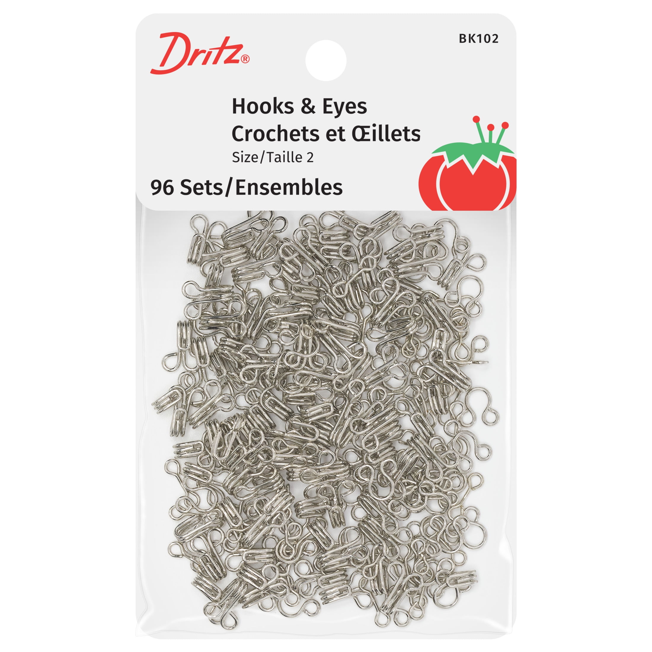Dritz Ganci e occhielli, bianco, misura 1, 72 set