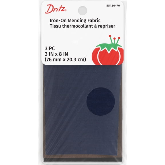 Dritz Iron-On Mending Tape, 3 x 8-Inch, 3 Count, Dark Colors