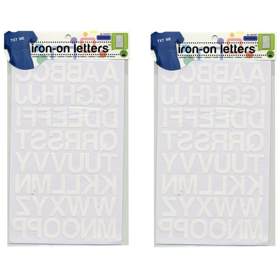 Dritz Iron-On Letters Soft Flock Block 1", White, 2-pack