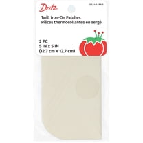 Dritz Twill Iron-On Patches, 5 x 5-Inch, 2 Count, Stone