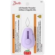 Dritz LED Retractable Needle Threader with Thread Cutter – Lighted with Finger Grips & Lanyard Hole for Fast Sewing, Quilting & Embroidery Threading