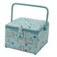 thumbnail image 1 of Dritz Large Square Sewing Basket, Aqua Sewing Machine, 1 of 2