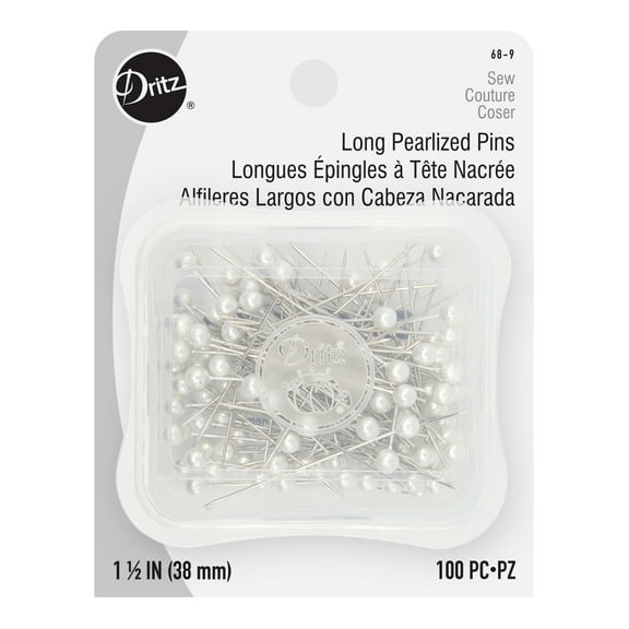 Dritz Long Pearlized Pins, Size 24