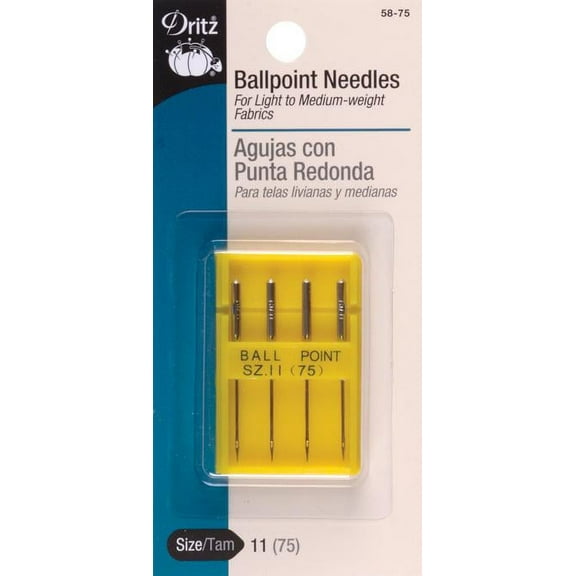 Dritz Ball Point Machine Needles - Size 11, Pkg of 4