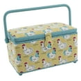 thumbnail image 1 of Dritz Medium Sewing Basket, Yellow Chickens, 1 of 3