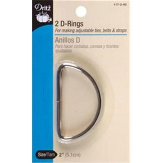 Dritz Metal "D" Rings 2" 2/Pkg-Nickel