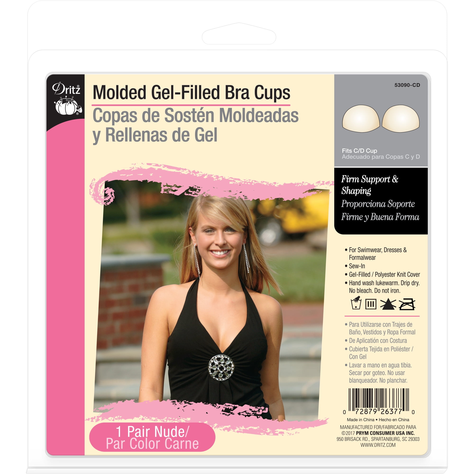 Non-Serged Molded Foam Sew-In Bra Cups 1 Pair Pack