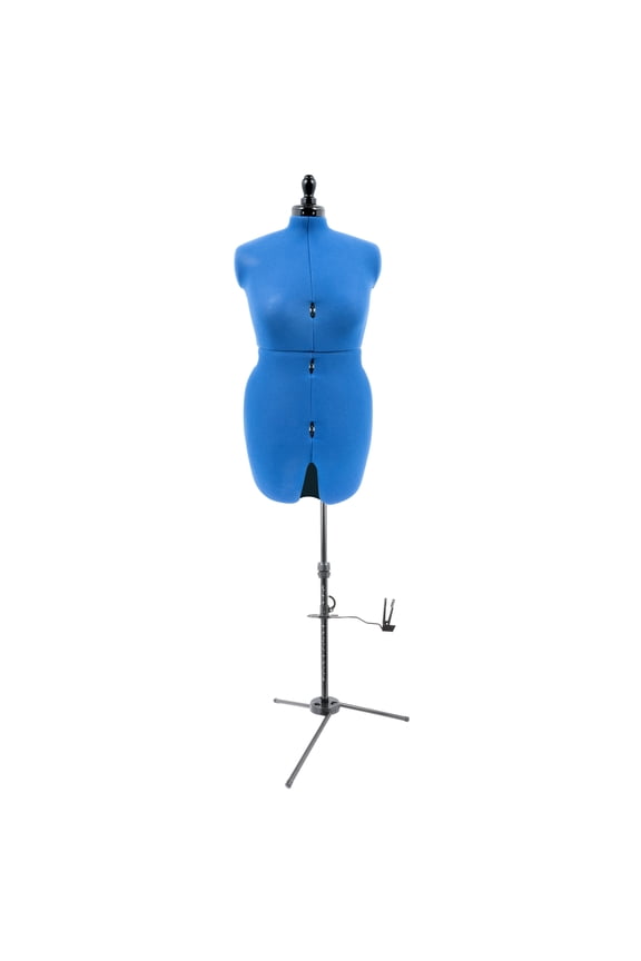 My Double Deluxe Dress Form with Adjustable Tri-Pod Stand, Medium, Blue