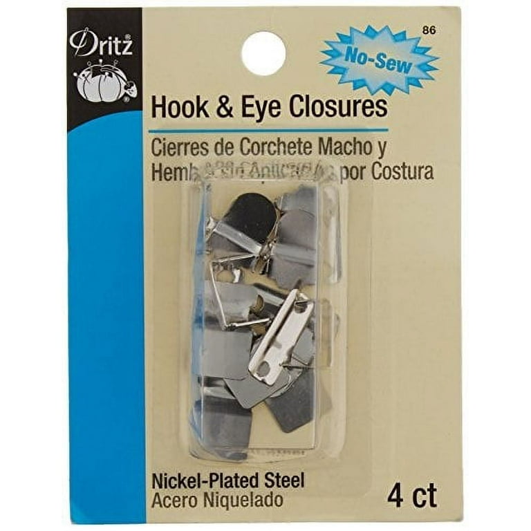 Dritz Sew-On Hook & Eye Closures 12/Pkg-Black & Nickel, 12/Pkg
